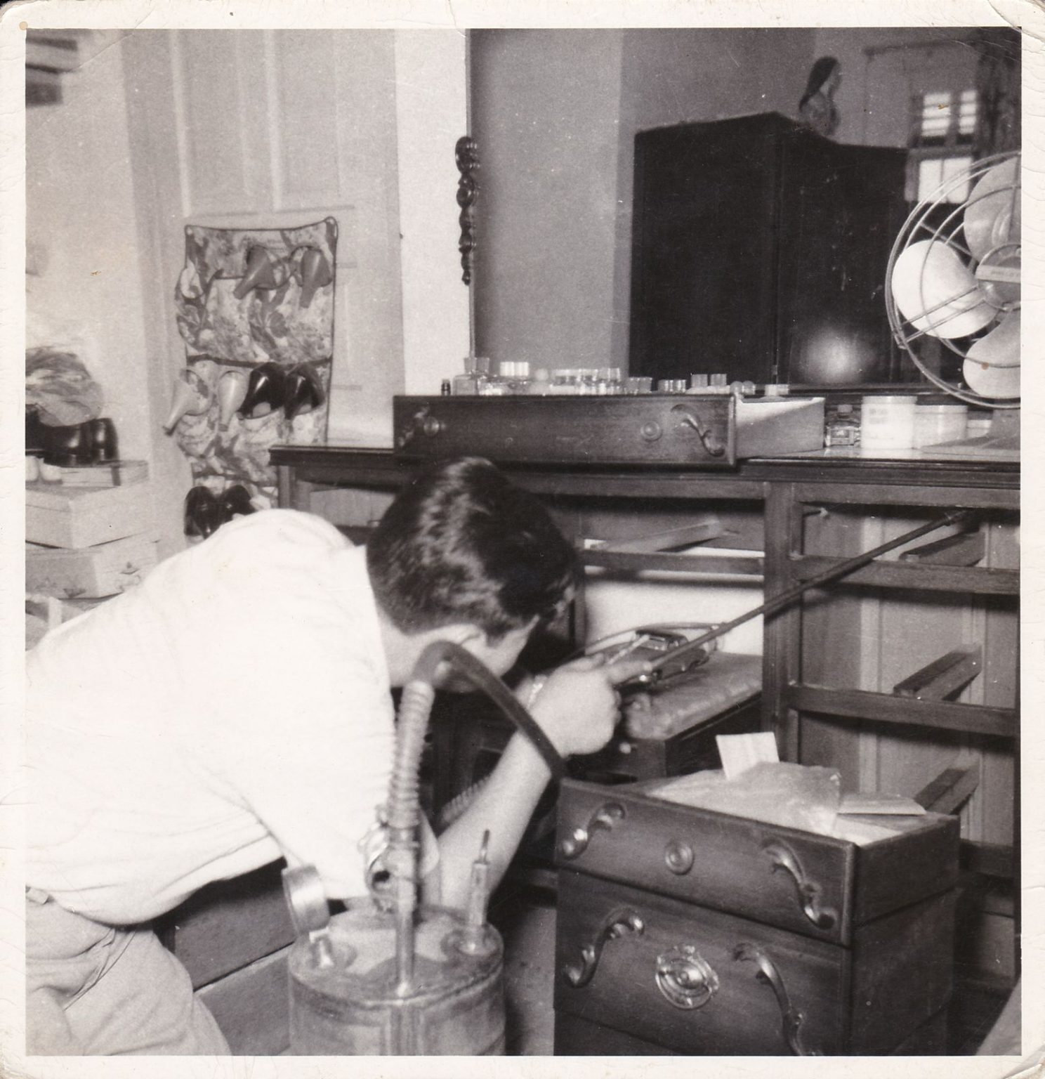 Servicio de fumigación en interior, foto de archivo